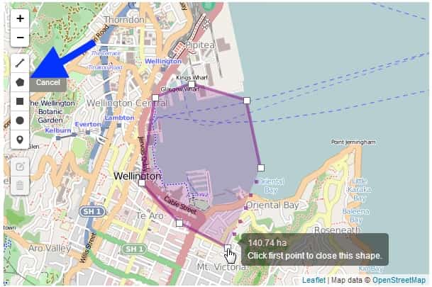 Polygon tool location