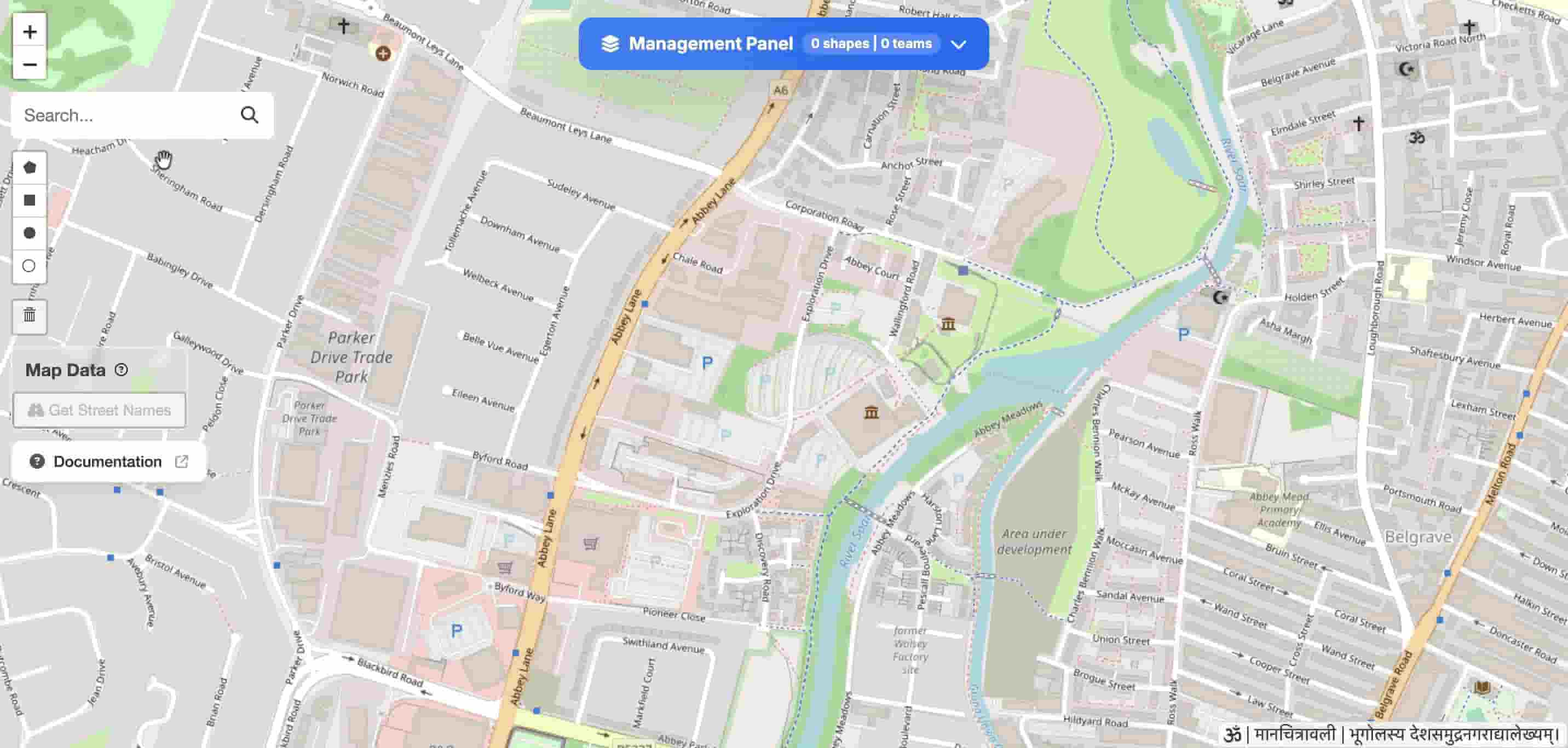 Drawing a circle on the map